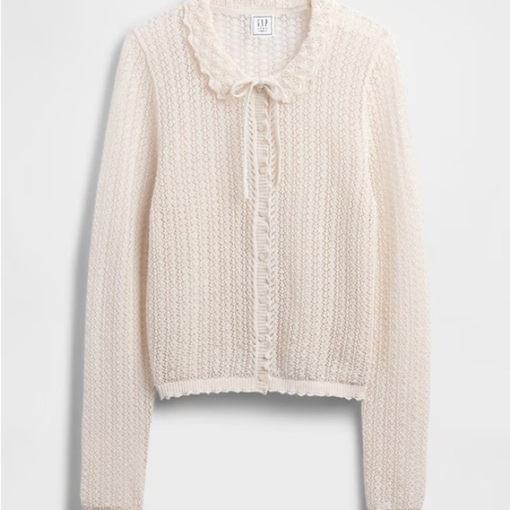 Gap x DOEN linen blend pointelle cardigan